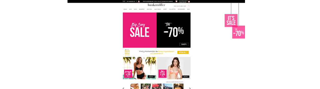 sale actie Hunkemoller retail